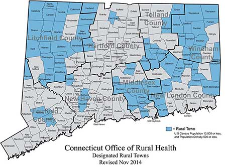 Map Of Ct Towns Connecticut State Office Of Rural Health | Ct Rural Towns